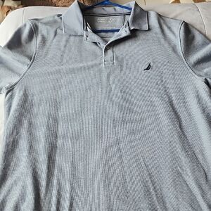 Nautica Light Blue Textured Polo Shirt with Signature Logo